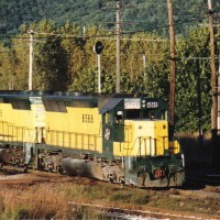 CNW 6568 rolls thru Grand Crossing in La Crosse WI.