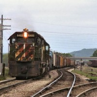 CNW SD45 6482, ex-BN in dire need of paint, in La Crosse WI.