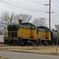 Rolling east is 2/3 or the SSRy's motive poer roster, running on the old interurban ROW
