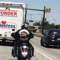 On the way bto work one day in Colorado I see a Hells Angel wearing a Helmet. Not sure what CO helmet laws are so I thought it was odd to see a 1% biker wearing one.