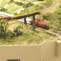 Sand Springs Railway - Trestle was scratchbuilt using bass wood and Puritan cotton tipped wooden applicators.