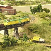 Sand Springs Railway - Engines 100 and 101 crossing to Lake Station