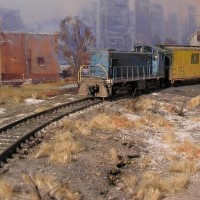 Proto 2000 Boston and Maine S3 and an Athearn boxcar