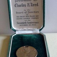 Rock Island 70th anniversary medal, in presentation box for 50 years of service.