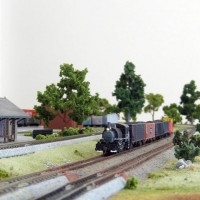 Saddle tank on painted and ballasted Unitrack