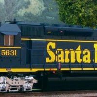 EMD SD45 2 ATSF #5631
silver trucks