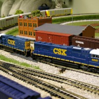 Loco #4681 leads an auto rack train.
