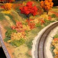 The smaller fall forest, still under construction. Notice I have planted fall foliage here, too.