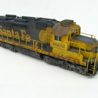SD26 #4602. Lots of details added. Weathered to show its age for my late 80's modeling era.