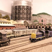 PG&E's gas holder behind roundhouse