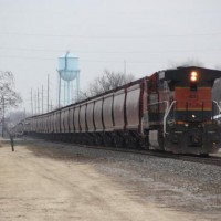 Dash-9 pushing a Brown Worm through Norman, OK_Dec 09