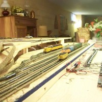 Lower level track laid and running.