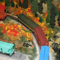CN diesel rounding the curve and entering "The Chute".