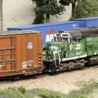 Close up shots:  BN SD40-2: BNSF BenZach Sub