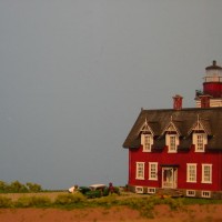 Lighthouse with blue backdrop