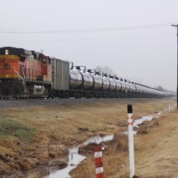 Cold BNSF Ethanol Train passing through Norman OK- 02 08 10