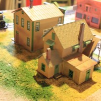 A view of the drugstore and boarding house from behind.