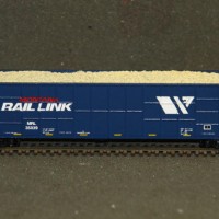 Finally got the revised MRL decals from microscale and the new smaller "Montana Rail Link" is still too big for the woodchip cars.  Oh well, I should be happy I can even come this close to correct.