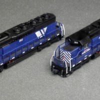 MRL 263 & 264 Relocated horns, used CSX blue.  This is a older photo, but these two now have the correct high-mount brake cylinder trucks on them and plows coming soon.