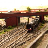 Merchant Navy Class approaching Briford station.