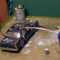 Rinsing of the suds.