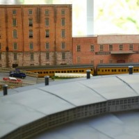 The UP Heavyweight consist, passing the new buildings behind the roundhouse