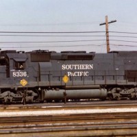 SP SD40T-2 #8336 passes through Santa Clara, Ca.