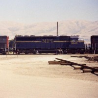 MCI SD45 #9008 passes through Fremont, Ca in an SP train.