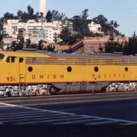 Union Pacific E #951 near San Francisco's Embarcadero for Trainfest.