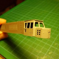 Kraus Maffei bodyshell is laser cutted/engraved on .020" styrene