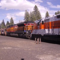 The Southern Pacific Heritage unit does some switching at the Museum