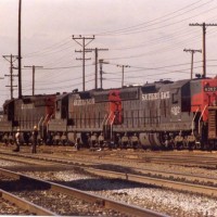 Probably my favorite photo that I've taken. SP SD9s in Santa Clara, Ca. I love SP's old Cadillacs!