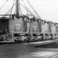 SP SW1500s sit at SP's San Jose roundhouse.