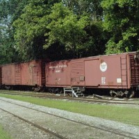 The ES&NA RR Boxcars (three of four) EX-MP. All four Boxcars are on display in RR Yard.