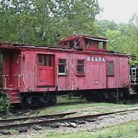 The ES&NA RR Caboose #214, EX-Louisiana & Northwest, on display in RR Yard.