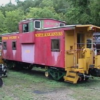 The ES&NA RR Caboose #12153, EX-BN, on display in RR Yard.