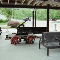 The ES&NA RR (Two Man Hand Pump Railroad Cart). One of many displays in and around The ES&NA RR Depot and Yard.