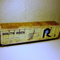 Weathered Athearn 50' CNW (ex Rock Island) Boxcar.