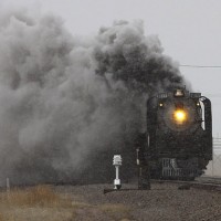 After standing in the freezing cold for about 15 minutes, here she came, smoke rolling out
