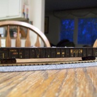 The other side of the railgon i weathered and painted the Rail G from the car with flat black paint to make a odd car
