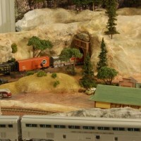 The El Capitan, on the ridge overlooking Laurel Gulch, with a freight on the by pass