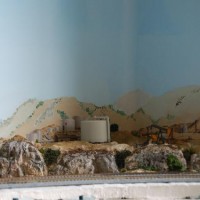 Detailed oil field scenery, lamp post installed but off