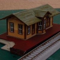 scratch built platform with depot and track