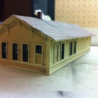 ATSF station rear. I have yet to apply decals or affix the roof. This is the first n scale structure that I've built.