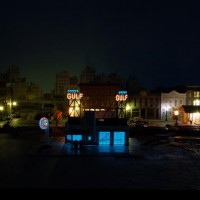 Gulf Station at night