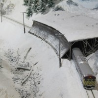 Train #12 entering snowshed #1 in McRae Canyon