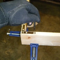 #6 - This corner jig came in handy for squaring the corners of the outer frame.  (Yes, that is a glove you see on my hand, it was 28* in the garage.)