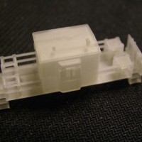 New Z scale Transfer Caboose just printed at Shapeways Bay Window style designed by southernnscale in 1:220 scale