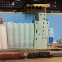 Kit bashing the Walthers Grain Elevator, I am using PVC pipe for the barrels. I plan to extend the capacity of the structure and add some metal silos as well.