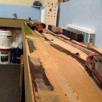 Looking east from far west end of mainline. The lower area is where the barge channel will be.
